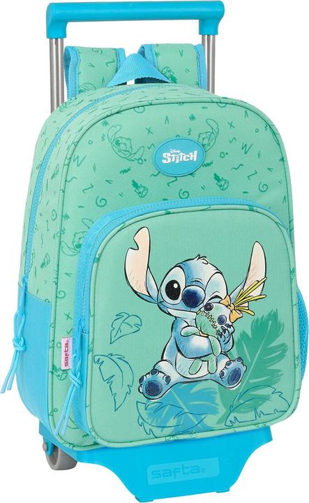 Stitch Schulrucksack mit Rädern Aloha türkis 26 x 34 x 11 cm