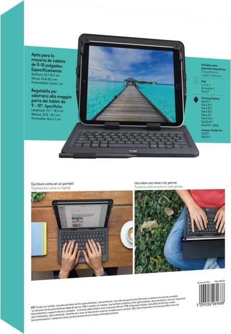Produktbild Logitech Universal Folio Mobile Keyboard QWERTY English (UK) Black Bluetooth (Eng. Int., Universal)