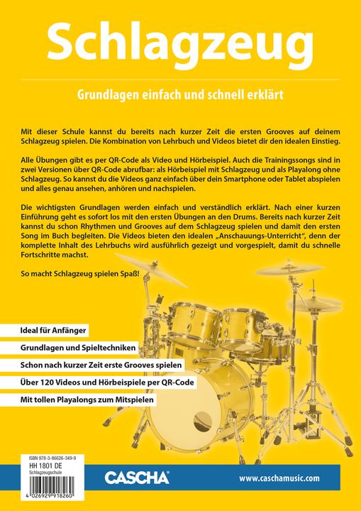 Produktbild Schlagzeug - Schnell und einfach lernen + DVD (Deutsch, Cascha, 2016)