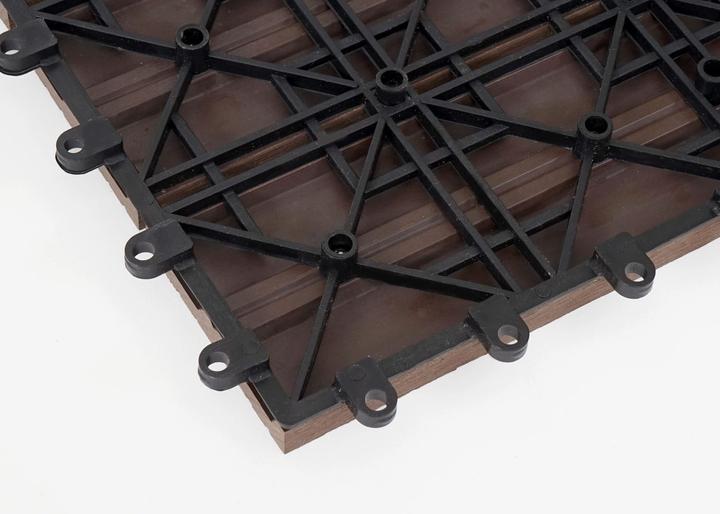 Image du produit Swisshandel24 WPC Carreau de sol Rhone, aspect bois pour balcon/terrasse, 11x 30x30cm = 1qm base, coffee linear (11 x, 30 x 30 cm)