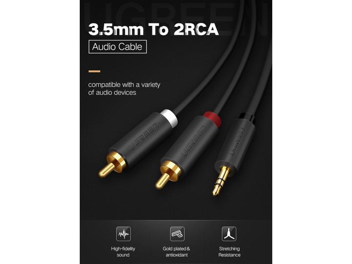 Produktbild Ugreen AUX Klinke auf Cinch Stereo (3 m, 3.5mm Klinke (AUX))