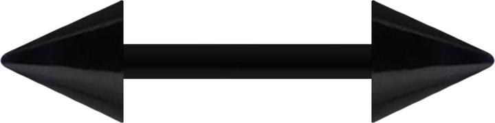 Star Piercing Barbell schwarz mit zwei Cones (ohne Messing, Bioflex)