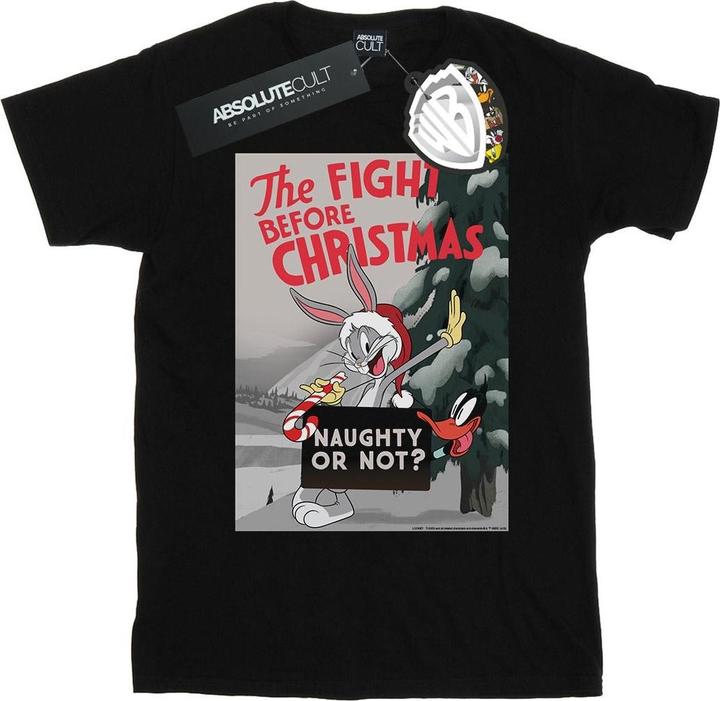 Actual product image Looney Tunes Womens/Ladies The Fight Before Christmas Cotton Boyfriend T-Shirt (L)