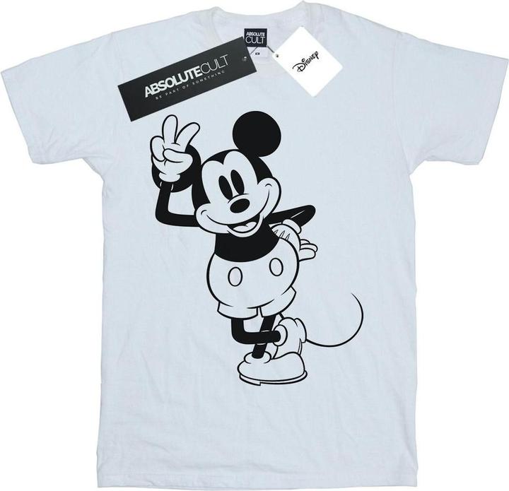 Actual product image Disney Womens/Ladies Mickey Mouse Peace Hand Cotton Boyfriend T-Shirt (XL)