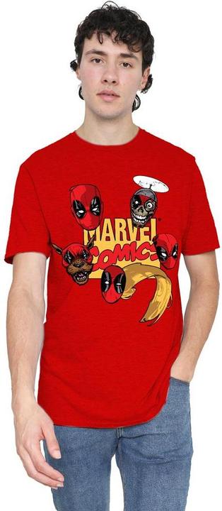 Actual product image Deadpool Unisex Adult Character Heads T-Shirt (XL)