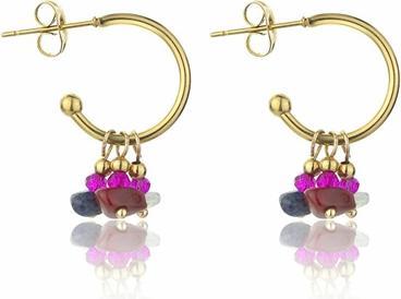 Actual product image Emily Westwood Gold-plated hoop earrings with pendants EWE23039G