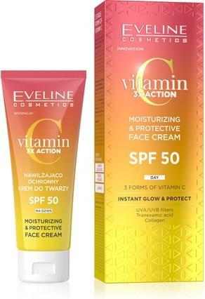 Image du produit Eveline Vitamine C 3xAction Nawilżająco - Ochronny Krem do twarzy SPF50 na dzień 30ml (Crème solaire, SPF 50, 30 ml)