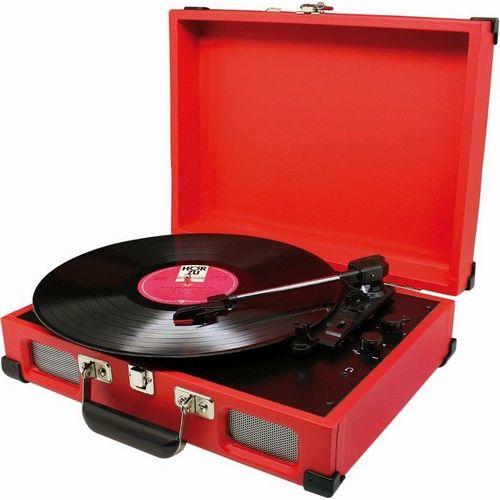 Productafbeelding Soundmaster PL580RO - Koffermodel platenspeler - Rood (Halfautomatisch)
