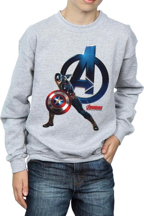 Actual product image Boys Captain America Pose Sweatshirt (140, 146)
