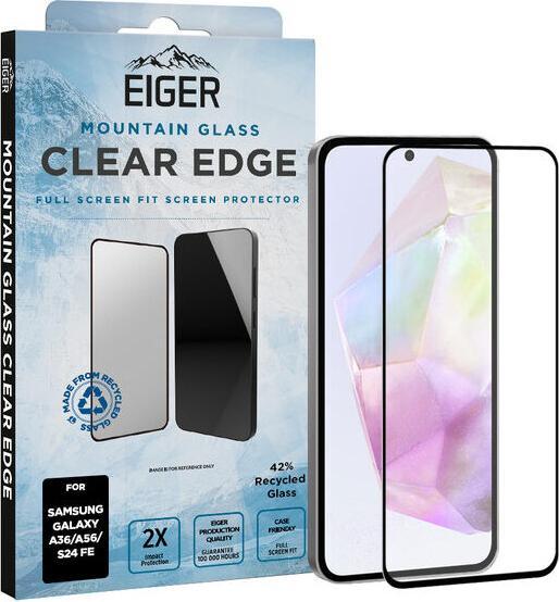 Eiger SP Mountain Glass Clear Edge Galaxy A36/A56/S24 FE (1 pièce(s), Samsung Galaxy S24 FE, Samsung Galaxy A56, Samsung Galaxy A36)