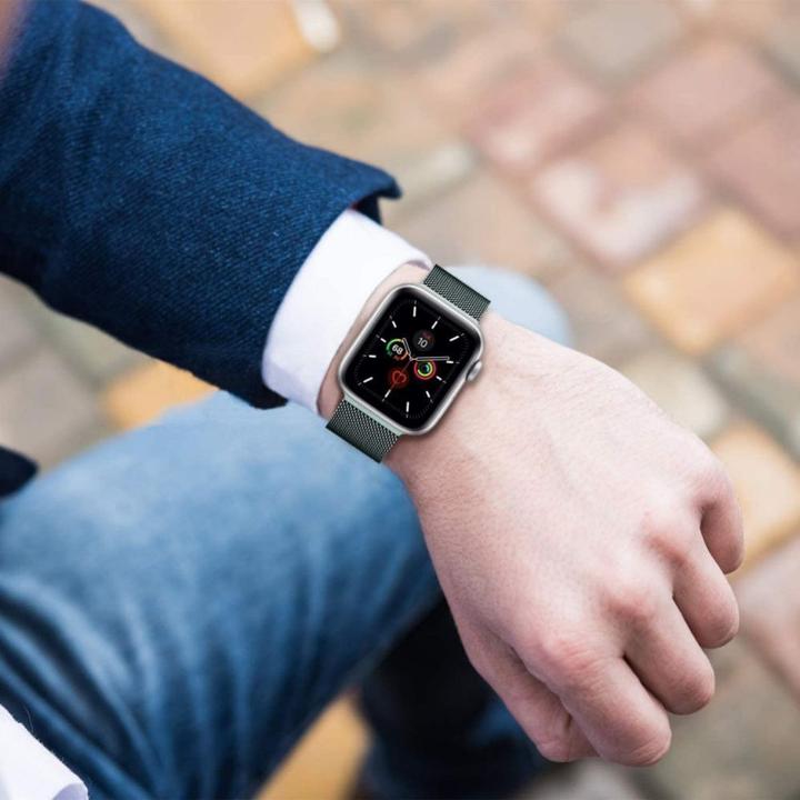 Immagine prodotto Tech Cinturino per smartwatch Apple 1/2/3, colore rosa, 42 mm (Acciaio inossidabile, Apple Watch SE)