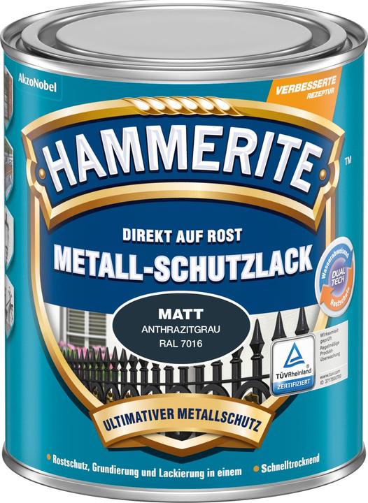 Produktbild Hammerite Metalschutzlack anthrazitgrau matt 2,5 l (2500 ml, Anthrazitgrau)