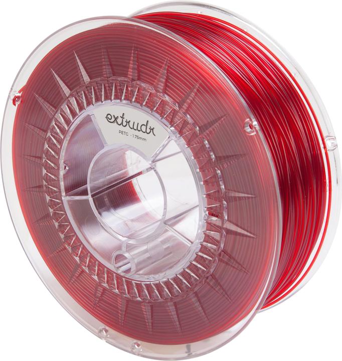 Immagine prodotto Extrudr PETG Rosso Traslucido 1,75 mm 1,100 g (PETG, 1.75 mm, 1.10 g, Rosso)