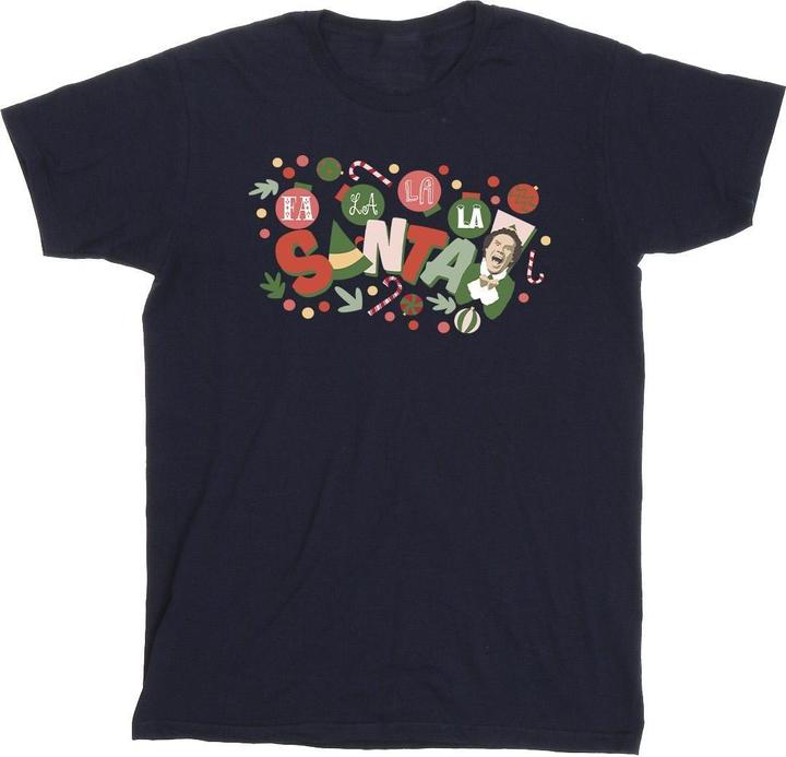 Actual product image Elf Mens Santa Fa La La T-Shirt (M)
