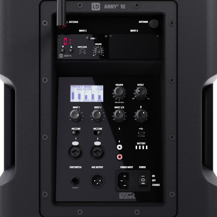 Produktbild LD Systems ANNY® 10 BPH B8 - 10" Mobiler Bluetooth® PA-Lautsprecher mit Akku, Mixer und 1x Headset-Mikrofon (in (1x 80 W)
