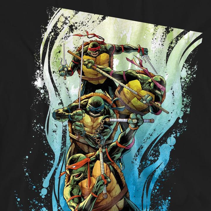 Actual product image Teenage Mutant NT Unisex Adult Cool Rainbow Warriors T-Shirt (XXL)