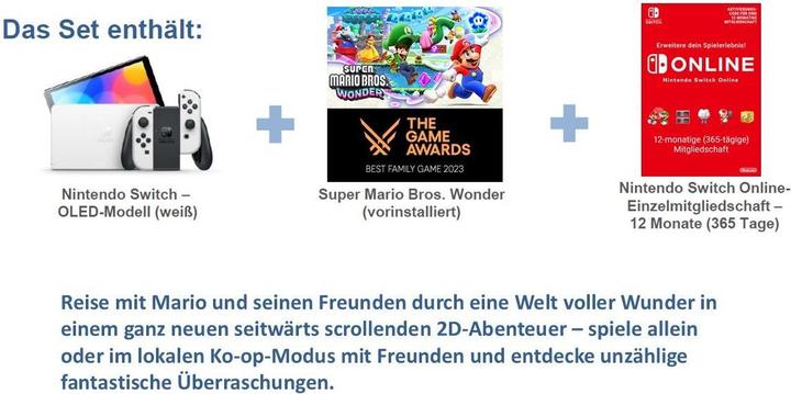 Actual product image Nintendo Switch OLED model (white) - Super Mario Bros. Wonder Set