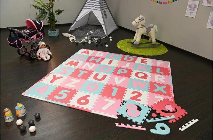 Produktbild Knorrtoys Puzzlematte - "Alphabet + Zahlen" pink-rosa (180 x 180 x 1 cm)