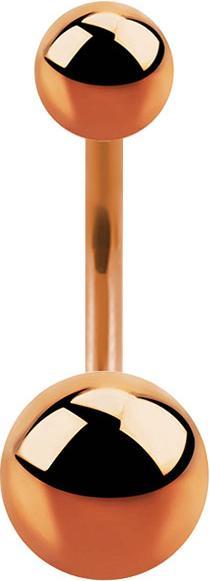 Image du produit Star Piercing Banane or rose avec deux boules (sans laiton, Acier chirurgical 316L)