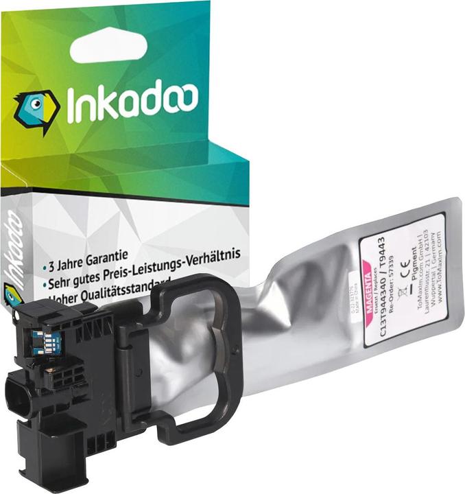Produktbild Inkadoo Druckerpatronen kompatibel zu Epson C13T944340 / T9443 Tintenpatrone, magenta Magenta (M)
