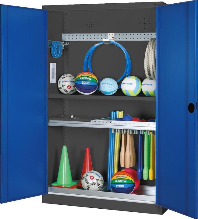 Immagine prodotto C+P Armadio modulare per attrezzature sportive con attrezzatura completa (HxLxP: 195x120x50 cm, con