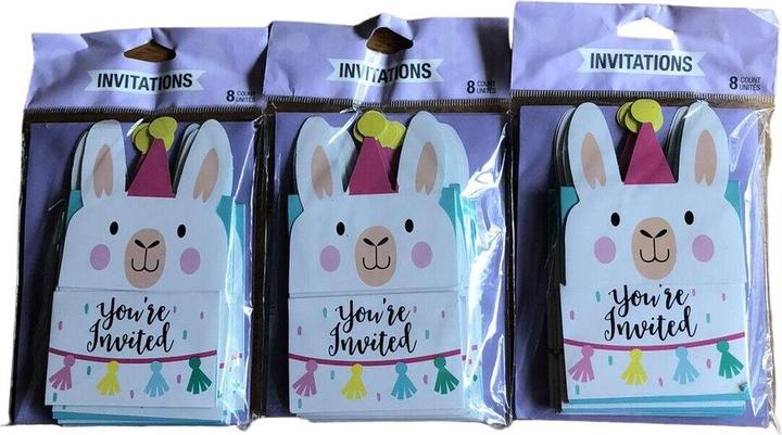 Produktbild Creative Party Lama Einladungen You're Invited 8erPack Papier