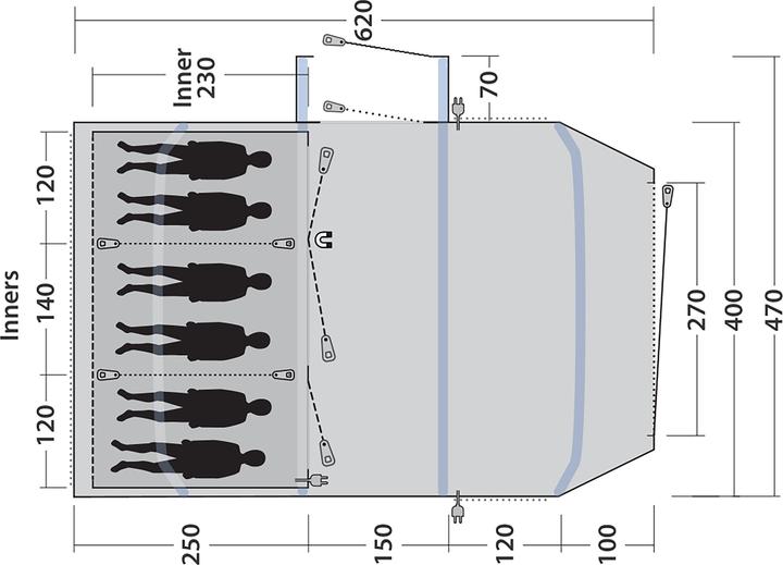 Actual product image Outwell Montana 6 Air (Tunnel tent, 28.50 kg, 6 persons)