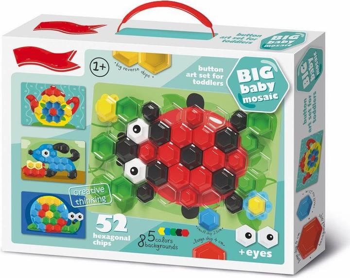 Montessori Jeu éducatif, jeu familial, Big Baby Mosaic - Coccinelle 52 pièces