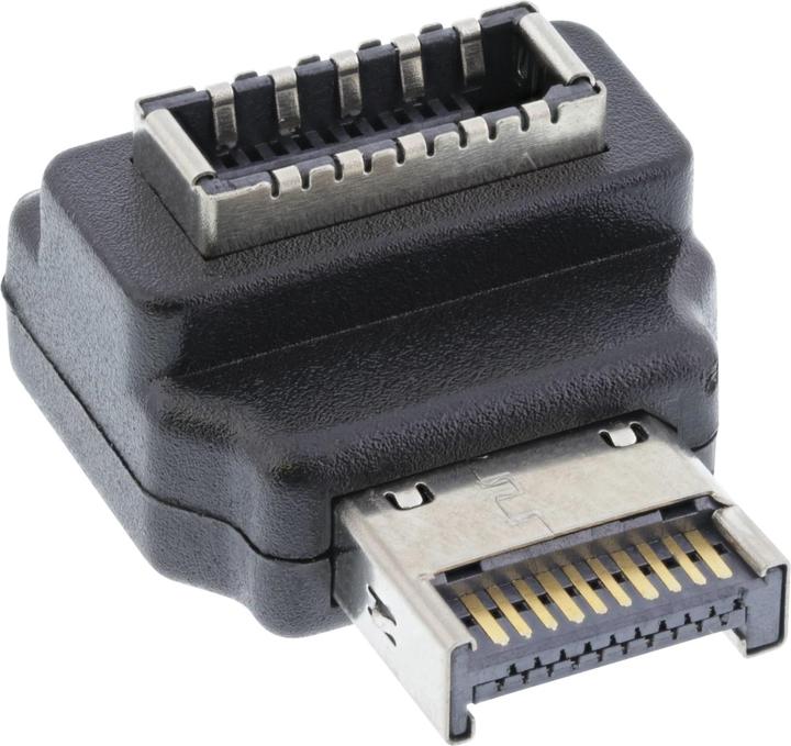 InLine USB 3.2 Adapter intern, Frontpanel USB-E Stecker zu USB-E Buchse 90° (0.02 m)