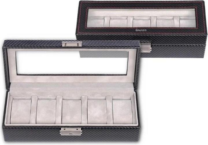 Actual product image Sacher 1115.380421 - Watch case for 5 watches carvon black (leather)