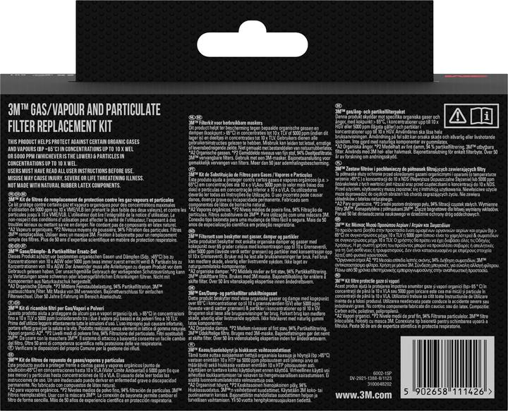 Image du produit 3M Filtre de rechange pour demi-masque respiratoire 6002C (A2P2, 2 x)