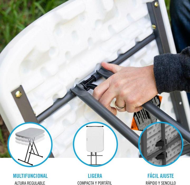 Image du produit Lifetime Picknick-Tisch Weiss Stahl HDPE 66 x 71 x 46 cm