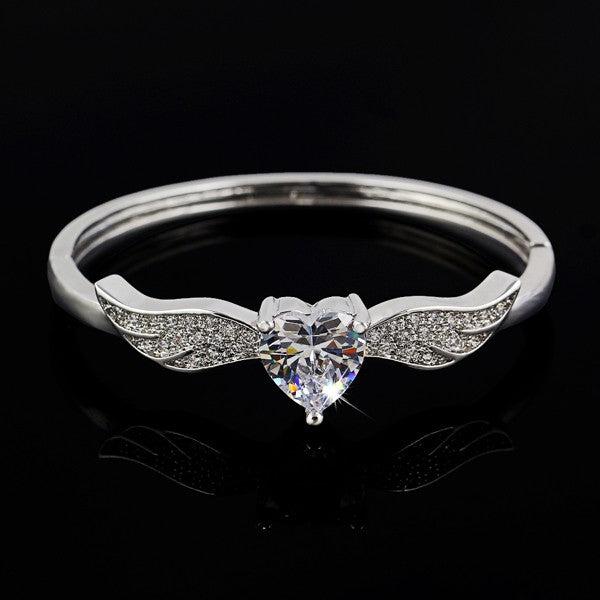 Produktbild Hermex LUXUS mit Platin veredelt Armreifen Armband Charms Zirkonia - Platin (Kupfer-Nickellegierung)