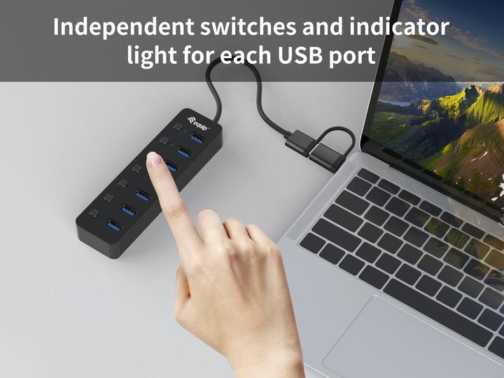 Actual product image equip 128965 (USB-C, USB-A, 7 Ports)