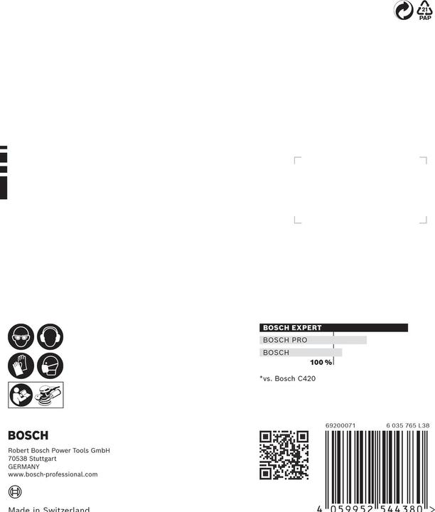Actual product image Bosch Professional Zubehör Expert C470 Sandpaper multi-hole for random orbital sander, 125 mm, G 400, 5 pcs. (400)