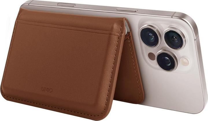 Actual product image Uniq Lyden DS RFID Magnetic Wallet with Phone Stand - Brown