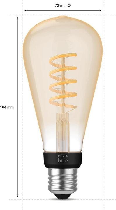 Produktbild Philips Hue Philips E27 Einzelpack Giant Edison (E27, 7 W, 550 lm, 1 x, G)