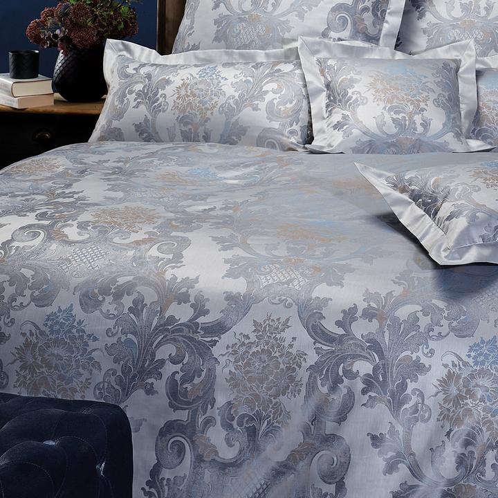 Immagine prodotto Curt Bauer Maco broccato damasco lenzuola Luigi XIV blu reale (Set di biancheria da letto, 200 x 200 cm)
