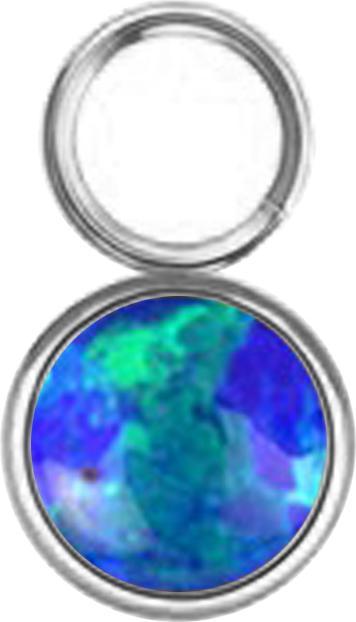 Produktbild Star Piercing Anhänger silber ein Opal blau (ohne Messing, Chirurgenstahl 316L)