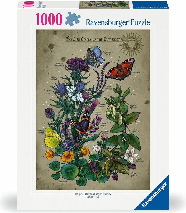 Ravensburger Puzzle 12001435 - Lifecircle Butterfly - 1000 pieces jigsaw puzzle for adults and children (1000 pieces)