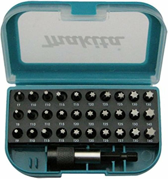 Actual product image Makita P-73352 Bit-Set 31 parts indoor TORX (Hexagon socket TX M25, Hexagon socket TX M27, Hexagon socket TX M30, Hexagon socket TX M40, Hexagon socket TX M7, Hexagon socket TX M8, Hexagon socket TX M9, Hexagon socket TX M10, Hexagon socket TX M15, Hexagon socket TX M20)