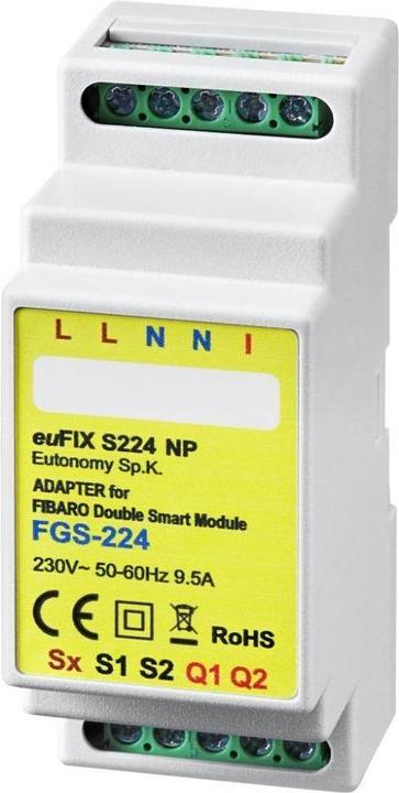 Actual product image Eutonomy euFIX/Adapter DIN for Fibaro FGS-224 Smart Module Double