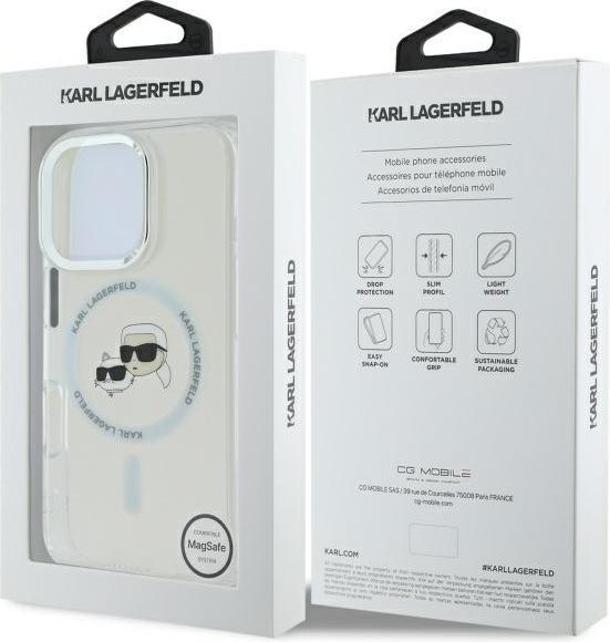 Image du produit Karl Lagerfeld KLHMP16LHLSKCH iPhone 16 Pro 6.3" biały/white hardcase IML Metal Karl&Choupette Head (Apple iPhone 16 Pro)
