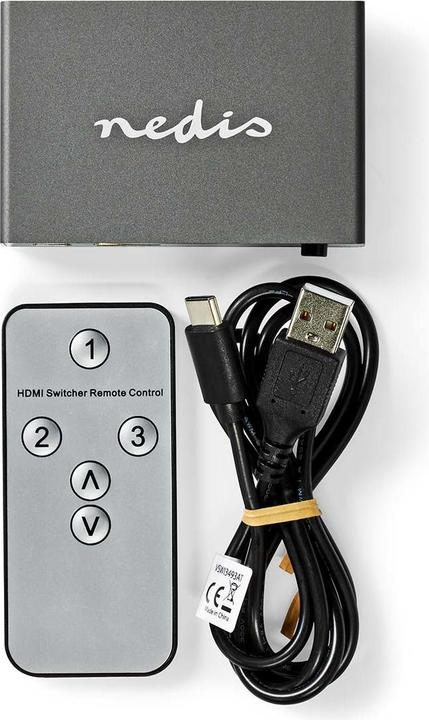 Immagine prodotto Nedis Switch HDMI ™ | 3 porte | 3x ingresso HDMI™ | uscita HDMI™ | 8K@60Hz | 45 Gbps | remoto