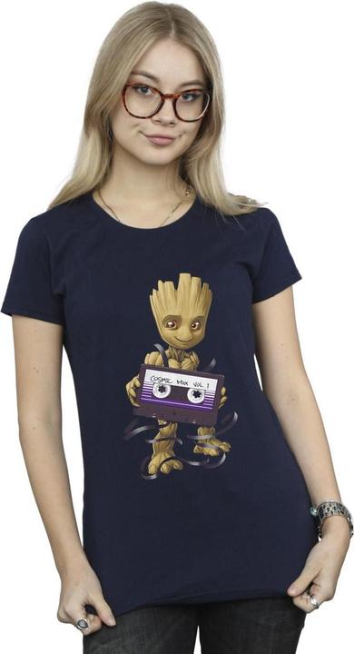 Actual product image Womens/Ladies Guardians Of The Galaxy Groot Cosmic Tape Cotton T-Shirt (S)