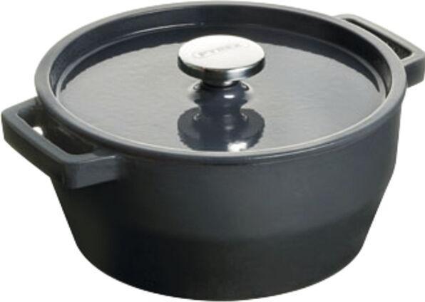 Actual product image Pyrex Slow Cook roasting pan, round, with lid, ø: 280 mm, grey (28 cm, Casserole + Stewpot, Cast iron)