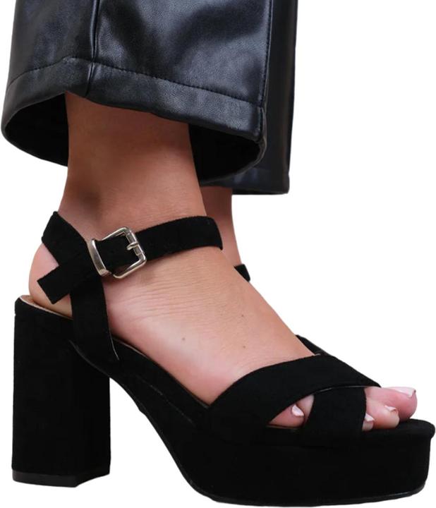 Actual product image Where's That From Womens/Ladies Marcia Strappy Suede Platform High Heels (36)