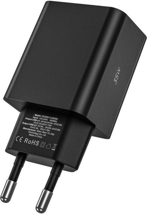 Immagine prodotto Tech-Protect C35W Caricatore di rete 2x USB-C PD 35W con cavo USB-C / USB-C - bianco (35 W)