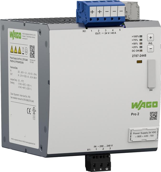 Actual product image Wago Pro 2 DIN Rail Power Supply 40 A 960 W