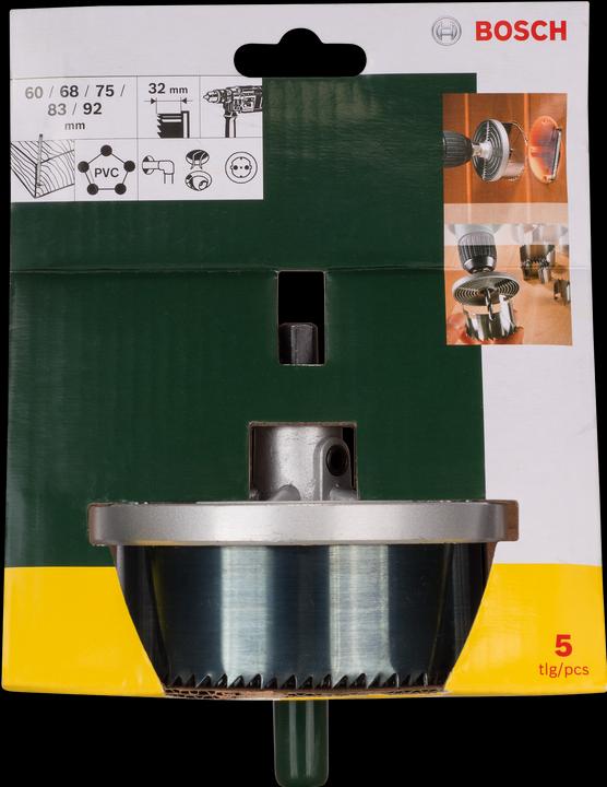 Produktbild Bosch Zubehör Lochsägen-Set, 5-teilig, Durchmesser: 60 - 92 mm (83 mm, 60 mm, 68 mm, 92 mm, 75 mm)